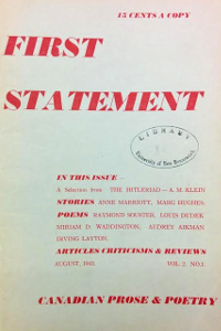 Front page of First Statement magazine
