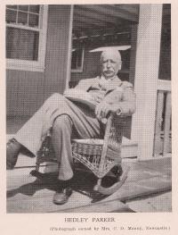 Hedley Parker sitting in rocking chair