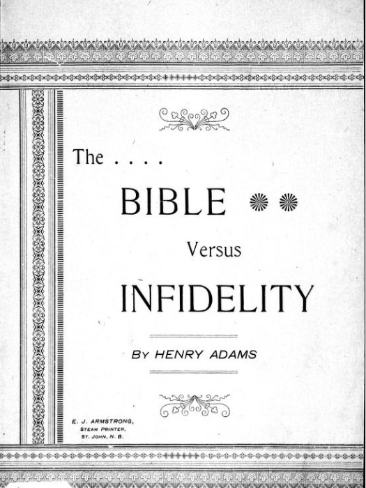 Frontispiece of "The Bible versus Infidelity" by Henry Adams