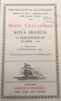 Frontispiece of "Nova Francia: A Description of Acadia"