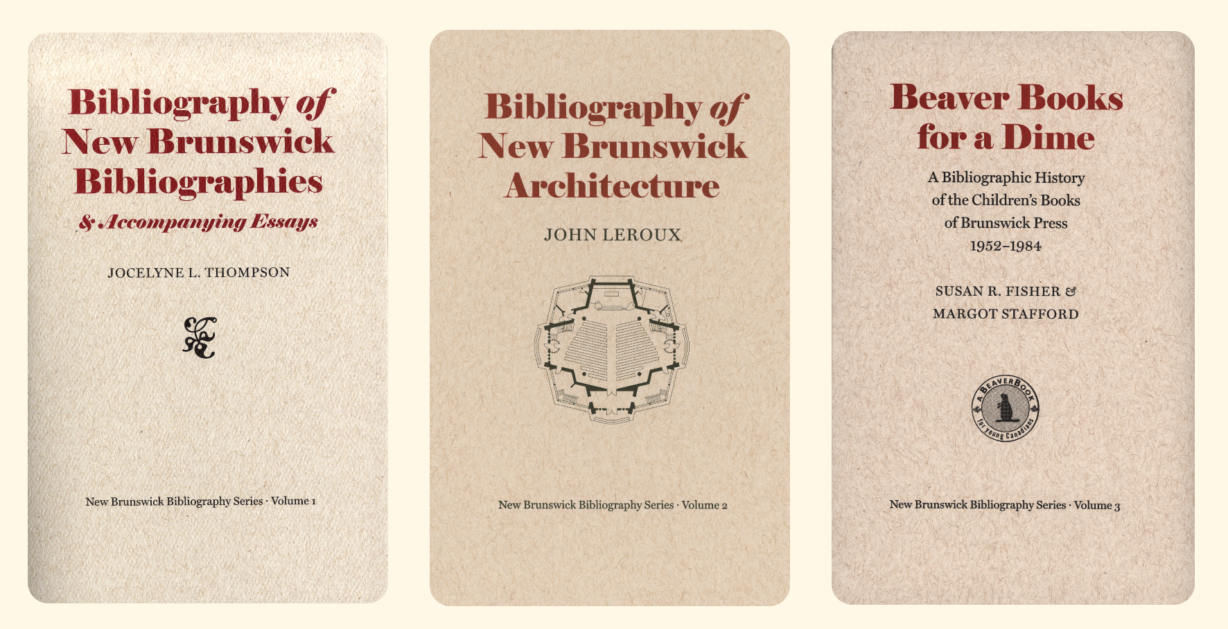 Sample book covers for NB Bibliograpghy print series.